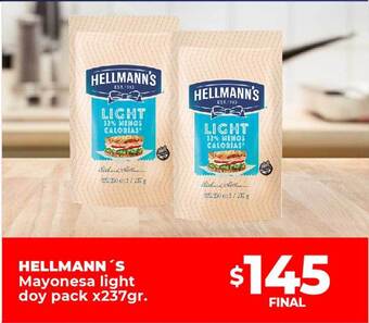 Supermayorista Vital Hellmann's mayonesa light doy pack oferta
