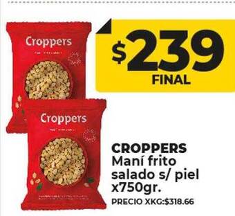 Supermayorista Vital Croppers maní frito salado s piel oferta