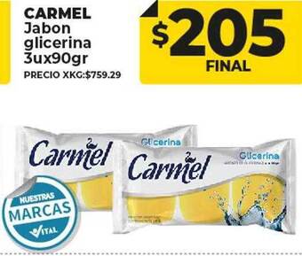 Supermayorista Vital Carmel jabon glicerina oferta