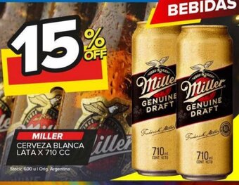Carrefour Maxi Miller Cerveza Blanca Lata x 710cc oferta