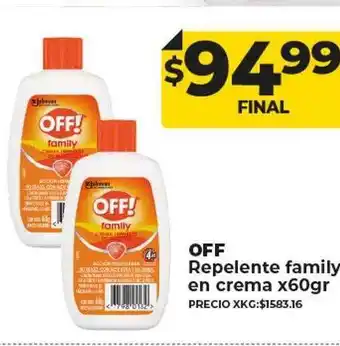 Supermayorista Vital Off repelente family en crema oferta