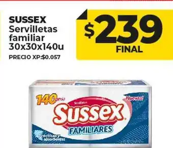Supermayorista Vital Sussex servilletas familiar oferta
