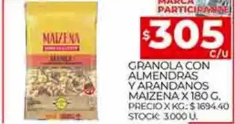 Supermercados DIA Granola con almendras y arandanos maizena oferta
