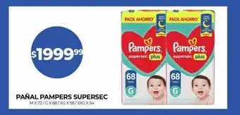 Supermercados Tadicor Pañal pampers supersec oferta