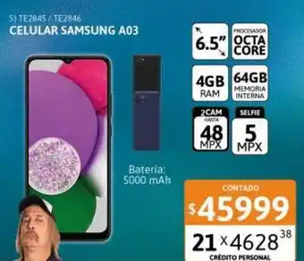 Cetrogar Celular samsung a03 6.5" 4/64gb negro oferta