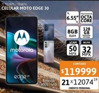 Cetrogar Celular motorola edge 30 6.55'' 8/128gb 32mp gris oferta