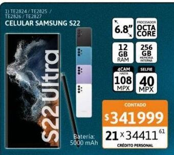Cetrogar Celular samsung s22 oferta