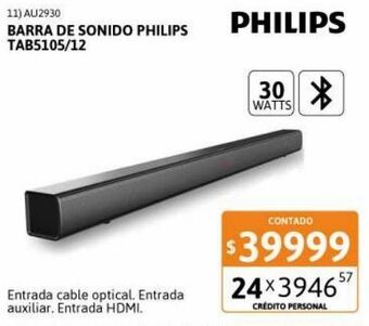 Cetrogar Barra de sonido bt philips tab5105/12 oferta