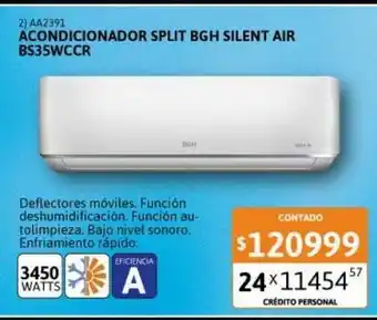 Cetrogar Aire acondicionado split bgh 3450w fc ea oferta