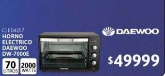 Cetrogar Horno eléctrico daewoo dw-7000e 70 litros oferta