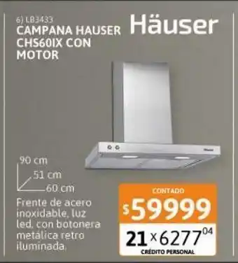 Cetrogar Campana hauser chs60ix 60cm oferta