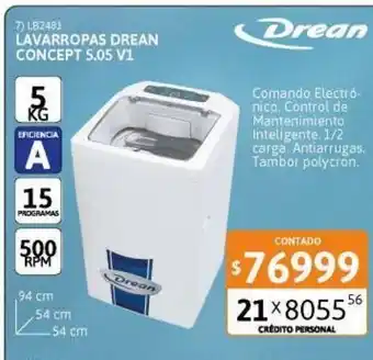 Cetrogar Lavarropas drean concept 5.05 v1 5kg oferta