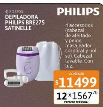Cetrogar Depiladora philips bre275 satinelle essential 4 acce oferta