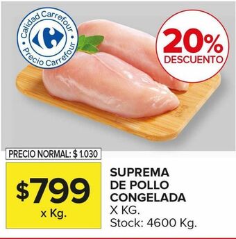 Carrefour Maxi Suprema de pollo congelada x kg oferta