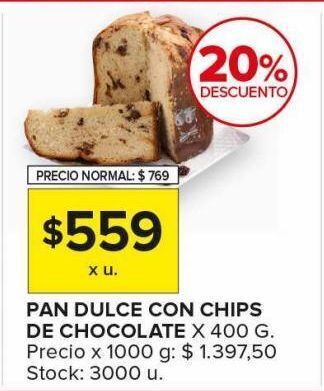 Carrefour Maxi Pan dulce con chips de chocolate x 400g oferta