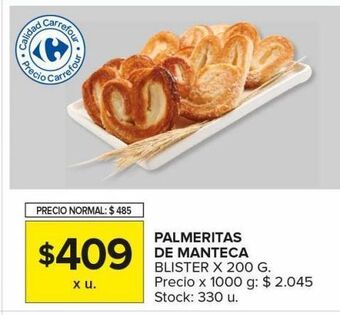 Carrefour Maxi Palmeritas de manteca blister x 200g oferta