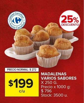 Carrefour Maxi Madalenas varios sabores x 250g oferta