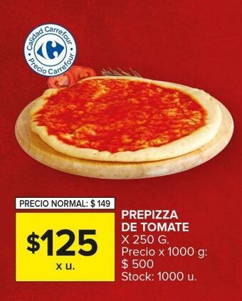 Carrefour Maxi Prepizza de tomate x 250g oferta