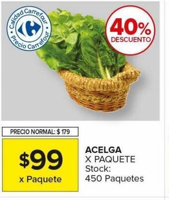 Carrefour Maxi Acelga x paquete oferta