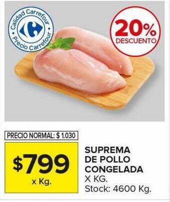 Carrefour Maxi Suprema de pollo congelada x kg oferta