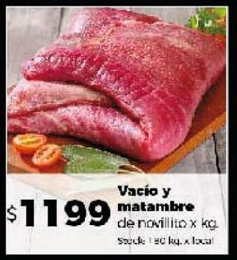 Disco Vacío y matambre de novillito x kg oferta