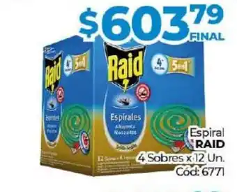 Diarco Espiral Raid 4 Sobres oferta