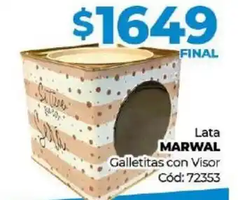Diarco Lata Marwal Galletitas con Visor oferta