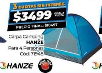 Diarco Carpa Camping Hanze Para 4 Personas oferta