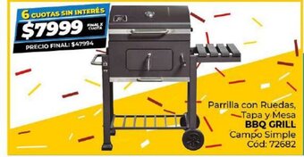 Diarco Parrilla con Ruedas, Tapa y Mesa BBQ Grill oferta