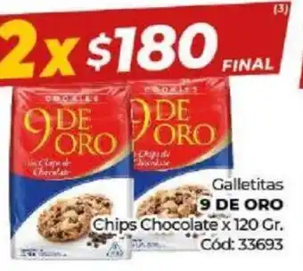 Diarco Galletitas 9 De Oro Chips Chocolate oferta