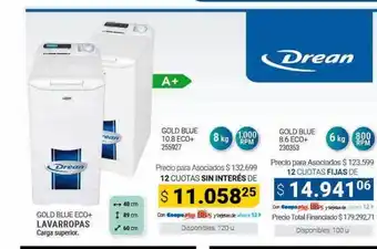Cooperativa Obrera Drean gold blue eco+ lavarropas oferta