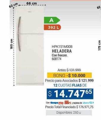 Cooperativa Obrera Hpk151m00b heladera oferta
