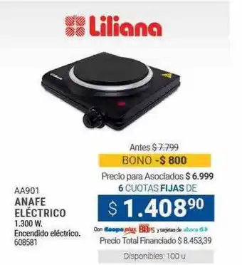Cooperativa Obrera Liliana aa901 anafe eléctrico oferta