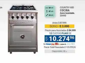 Cooperativa Obrera Country 600 cocina oferta
