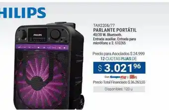 Cooperativa Obrera Philips tax2206-77 parlante portátil oferta