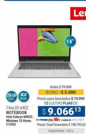 Cooperativa Obrera Lenovo 14igl05 n402 notebook oferta