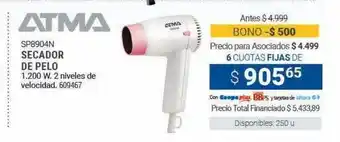 Cooperativa Obrera Atma sp8904n secador de pelo oferta