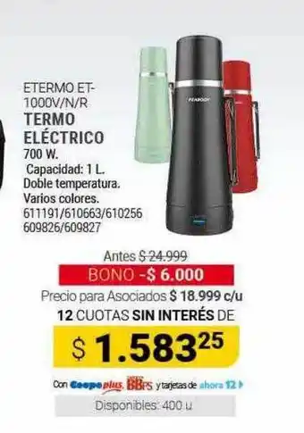 Cooperativa Obrera Termo eléctrico oferta