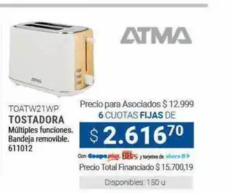 Cooperativa Obrera Atma tostadora oferta