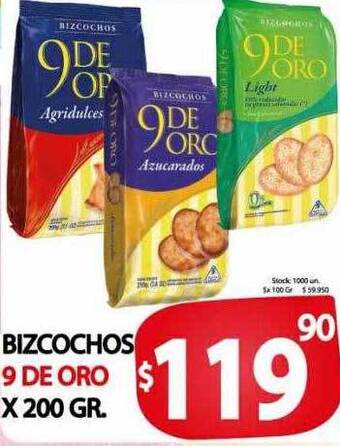 Supermercados Mariano Max Bizcochos 9 de oro oferta