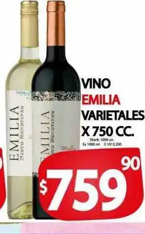 Supermercados Mariano Max Vino emilia varietales oferta