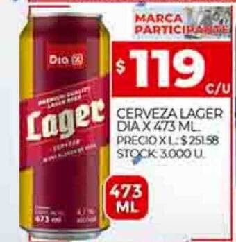 Supermercados DIA Cerveza lager dia oferta