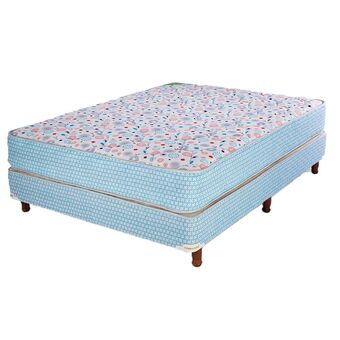 Frávega Sommier y colchón de resortes suavegom preston 190 x 140 cm oferta