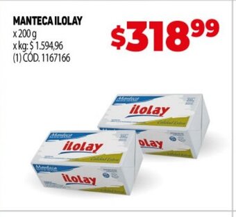 Makro Manteca Ilolay oferta