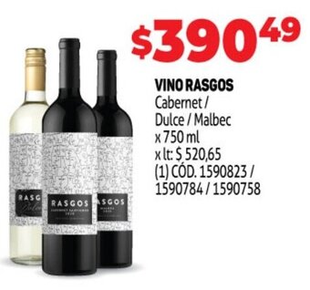 Makro Vino Rasgos oferta