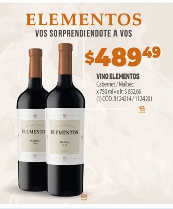 Makro Vino Elementos oferta
