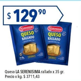 Hergo Queso La Serenisima Rallado x 35gr oferta