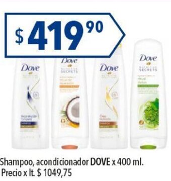 Hergo Shampoo, Acondicionador Dove x 400ml oferta
