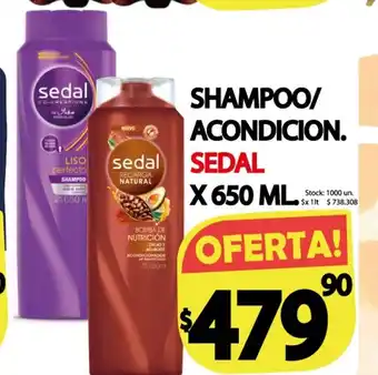 Supermercados Mariano Max Shampoo/Acondicion. Sedal x 650ml oferta