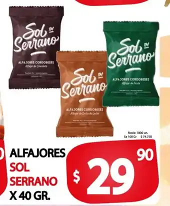 Supermercados Mariano Max Alfajores Sol Serrano x 40gr oferta